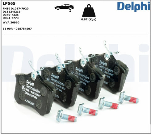 Jeu de 4 plaquettes de frein
DELPHI