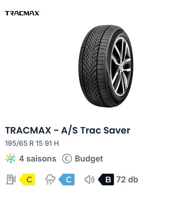 195/65 R 15 91 H
TRACMAX - A/S Trac Saver