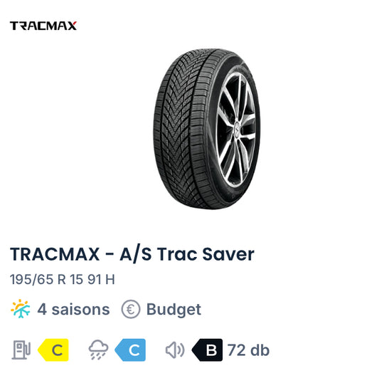 195/65 R 15 91 H
TRACMAX - A/S Trac Saver