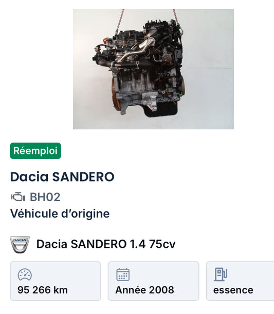 Moteur
Dacia SANDERO
