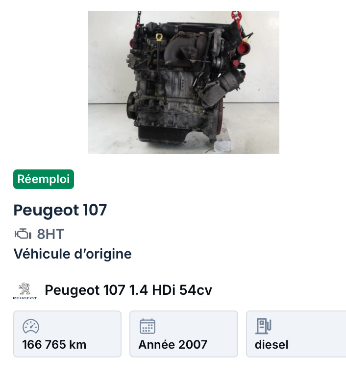 Moteur
Peugeot 107