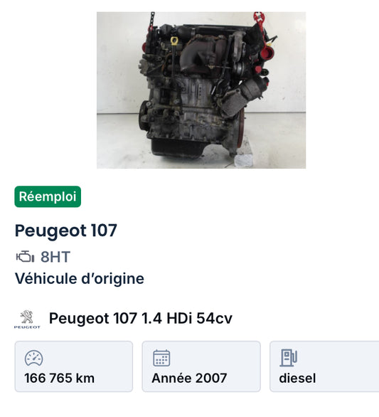 Moteur
Peugeot 107