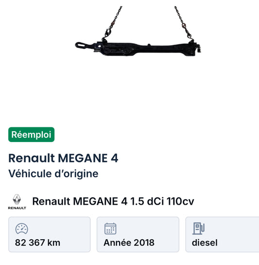 Réemploi
Traverse
Renault MEGANE 4