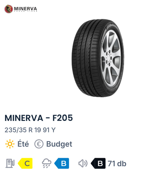 235/35 R 19 91 Y
MINERVA - F205