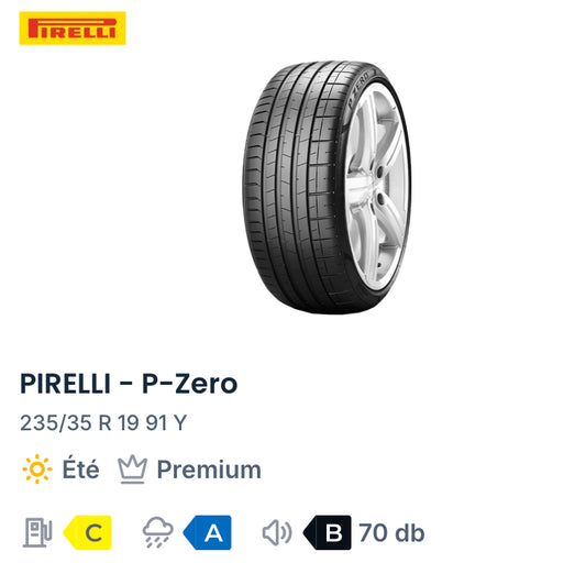 235/35 R 19 91 Y
PIRELLI - P-Zero