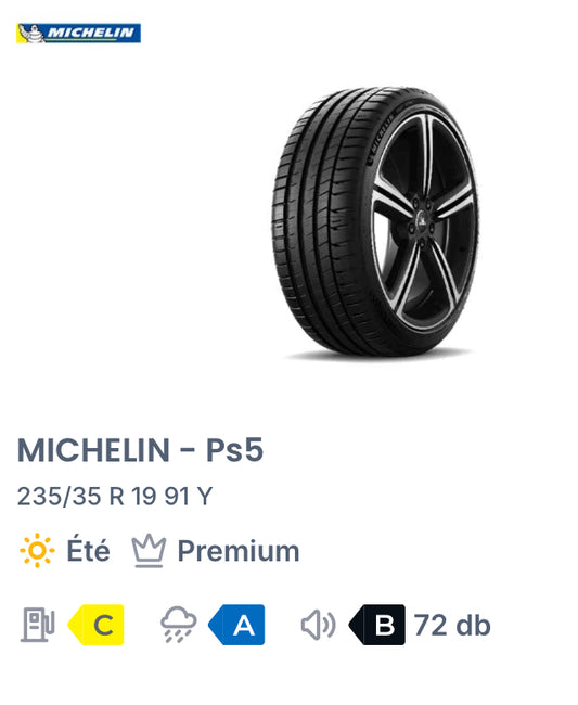 235/35 R 19 91 Y
MICHELIN - Ps5